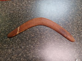14&quot;  Australia Aboriginal Hand Painted Wood Boomerang Vietnam Era - $24.74
