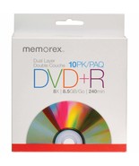 Memorex DVD+R Double-Layer Recordable Discs-DVDR DL, 8X, 8.5GB [10 in Pack] - $830.93 MXN