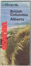 Allmaps Road Map British Columbia Alberta 1985 - £5.45 GBP