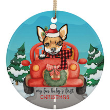 Chihuahua Dog Ornament Gift Decor Fur Baby&#39;s First Christmas Cute Puppy Lover - £13.41 GBP
