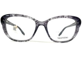 Valentino Eyeglasses Frames V2655 425 Purple Clear Lace Round Cat Eye 52-17-135 - £89.51 GBP