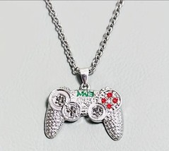 Silver Tone Game Controller Pendant and Necklace Brand New Fast Free Shipping - £10.30 GBP