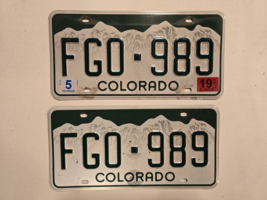 Colorado 2019 Auto License Plate Set #FGO-989 Collector Man Cave Pub Wall Decor - $31.73