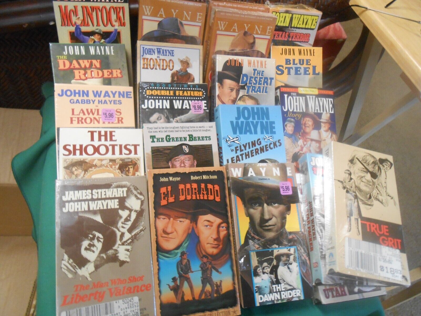Primary image for 6 VHS Movies- JOHN WAYNE..Great for Flea Market Sellers...FREE POSTAGE USA