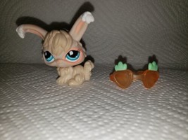 Littlest Pet Shop #1471 Angora Bunny Rabbit Beige White Peach Teal Dot Eyes - £12.01 GBP