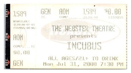 Incubus Concert Ticket Stub July 31 2000 Hartford Connecticut - $14.84