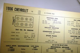 1956 Chrysler V8 1500 2100 2400 & Power Pak Sun Electric Car Specs Sheet Chart - $13.09