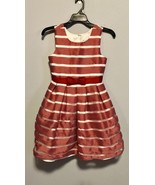 Jona Michelle Fancy Dress, Sparkly Striped Overlay, Red/White/Gold - Sz ... - $26.05 CAD