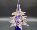 Formia Murano Italy Glass Cobalt Blue &amp; Gold Christmas Tree 10” w/Label ... - $247.48