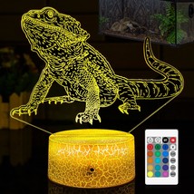 Bearded Dragon Night Light Lamp: Cool 3D Illusion Lamp With 16 Led Colors Changi - £34.47 GBP