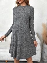 Old Navy Sz L Stretch Marled Pullover Flare Swing Midi Dress Long Flare ... - $33.94 CAD