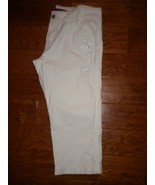 Calvin Klein Jeans Women&#39;s Size 16 White Embroidered Denim Crop Jeans - £8.55 GBP