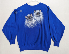 Ultra Sweats Womens Sweatshirt Cats Pawprints Usa Size XXL Polyester Ble... - £32.22 GBP