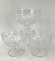 Ice Cream Parlor Vintage Glass Set 3 Crystal  Sundae 3.75&quot; x 3.75&quot; Starb... - $49.49
