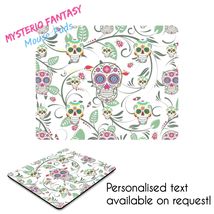 Sugar Skull Plant Artistic Personalised Mouse Pad-Mouse Mat. - £24.15 GBP