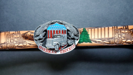 AMERICAN TRUCKER  Genuine Leather  BELT &amp; AMERICAN TRUCKER Epoxy Enamel ... - $39.55