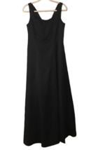 Bridesmaid Formal Long Dress Black A-Line Sleeveless Size 10 Davids Bridal Beads - £23.67 GBP