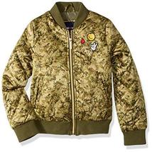 Limited Too Girls Too Bomber W/Patches &amp; Quilted Sleeves, Size 5/6 - £27.65 GBP