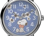 Timex Women&#39;s Peanuts Floral 38mm Watch - Pink Strap White Dial SilverTo... - £50.28 GBP