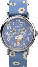 Timex Women&#39;s Peanuts Floral 38mm Watch - Pink Strap White Dial SilverTo... - £49.99 GBP