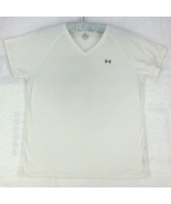 Under Armour Womens (L) White  Athletic Sports Top Poly Blend Chest Logo... - $12.09