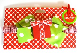 Mud Pie Santa Baby Christmas Headband Green Polka Dot Bow - £5.49 GBP