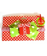 Mud Pie Santa Baby Christmas Headband Green Polka Dot Bow - £5.57 GBP