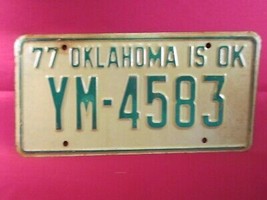 LICENSE PLATE Car Tag 1977 OKLAHOMA YM 4583 Unissued OKLAHOMA COUNTY [O1] - $11.52