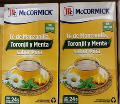 2X Mc Cormick Te Manzanilla Toronjol Menta Sabor Pina - 2 Cajas De 25 Sobres c/u - $13.54