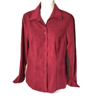 Notations Burgundy Collared Button Up Classy Shirt ~ Sz S ~ Stretch ~Long Sleeve - £10.66 GBP