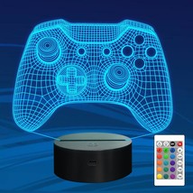 Gamepad 3D Illusion Lamp, Controller Night Light With Remote Control + T... - £29.67 GBP