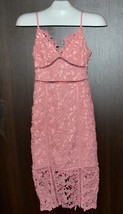 Boohoo Women&#39;s Pink Lace Paneled Open Back Midi Dress Size US 4 - £28.85 GBP