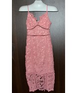 Boohoo Women&#39;s Pink Lace Paneled Open Back Midi Dress Size US 4 - £28.63 GBP