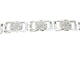 Sterling Floral Bracelet Binder Bros. Co. 1940s-50s 7 1/4” X 1/2” Wide Retro - £49.79 GBP