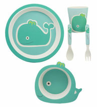Moby Dick Whale Kids Children Toddler Baby 5 Piece Organic Bamboo Dinner... - €23,33 EUR