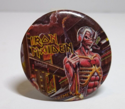 Iron Maiden Vintage 1986 Badge Button Up Pinback Pin Heavy Metal Music Eddie - £17.84 GBP