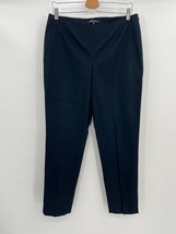 Lafayette 148 New York Chrystie Slim Leg Trousers Sz 10 Black Stretch Cotton - £30.70 GBP