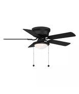Hugger 44 in. LED Indoor Matte Black Ceiling Fan with Light Kit - $56.57