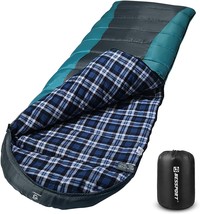 Besport Sleeping Bag Winter | Flannel Lined 18°F - 32°F Extreme 3-4, Hik... - £51.19 GBP