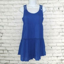 American Eagle Dress Womens XS Blue Sleeveless Tiered Scoop Neck Lace Mini - £19.75 GBP