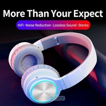 Bluetooth Headphones Over Ear Noise Cancelling Wireless Foldable Headset W/Mic - £32.16 GBP