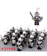 Kingdom Castle Black Eagle Knights Sword Infantry Army Set A 21 Minifigu... - £20.25 GBP