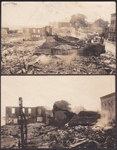 Rockland, Maine (2) RPPC Postcards June 16, 1920 Downtown Fire Destruction - £31.07 GBP