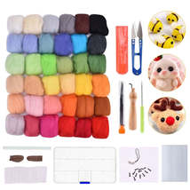 50 Colors With Tool  Wool Felt Needle Felting Kit Manual DIY Colored Felt Stitch - £31.62 GBP