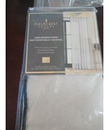 Fieldcrest Luxury Linen Border Stripe 50&quot;W x 96&quot;L Rod Pocket/Back Tab Pa... - $79.08