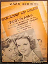 Judy Garland,Mickey Rooney (Babes In Arms) ORIG,1939 Movie Sheet Music - £98.79 GBP