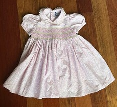 Carriage Boutiques 9Mo Baby Girl Pink Floral Smocked Dress Easter Spring - £23.39 GBP