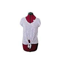 Xhilaration Sleep Pajama Top Black White Women Size Small Tie Front Slee... - $13.86