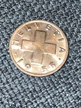 1955 b Switzerland 2 Rappen Coin XF +     Bronze World Coin     #K1451 - £1.56 GBP