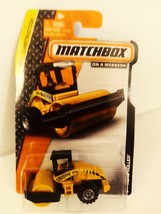 Matchbox 2014 #016 Yellow Road Roller MBX Construction Series Mint On Card - £9.42 GBP